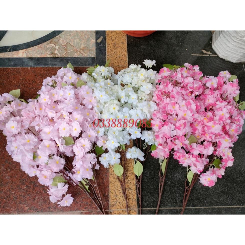 Cành Hoa Anh Đào lụa (giả) dài 105cm hàng dày đẹp, sẵn kho ạ (Ảnh thật)