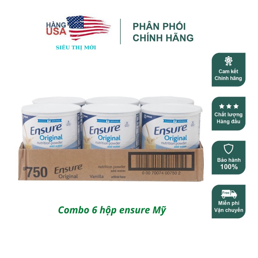 COMBO 6 LON Sữa Ensure ORIGINAL 397g Mỹ CHÍNH HÃNG MỚI NHẤT DATE 2023