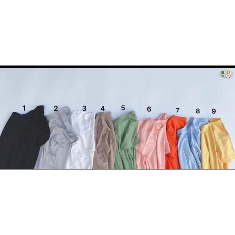 Áo bún thun lạnh cho bé cộc tay màu trơn chất đẹp mát