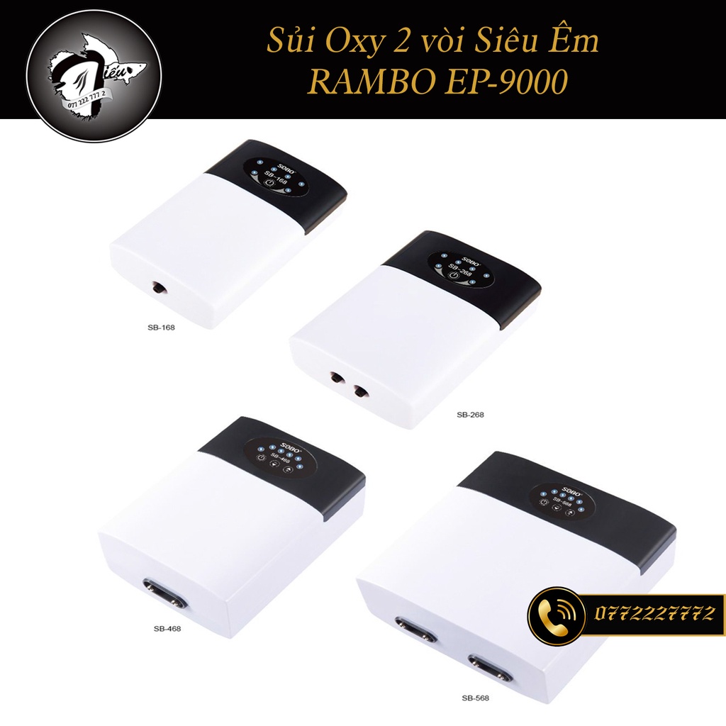 Máy sủi khí oxy Tích ĐIện SOBO SB-368 SB-568 cho hồ cá cảnh