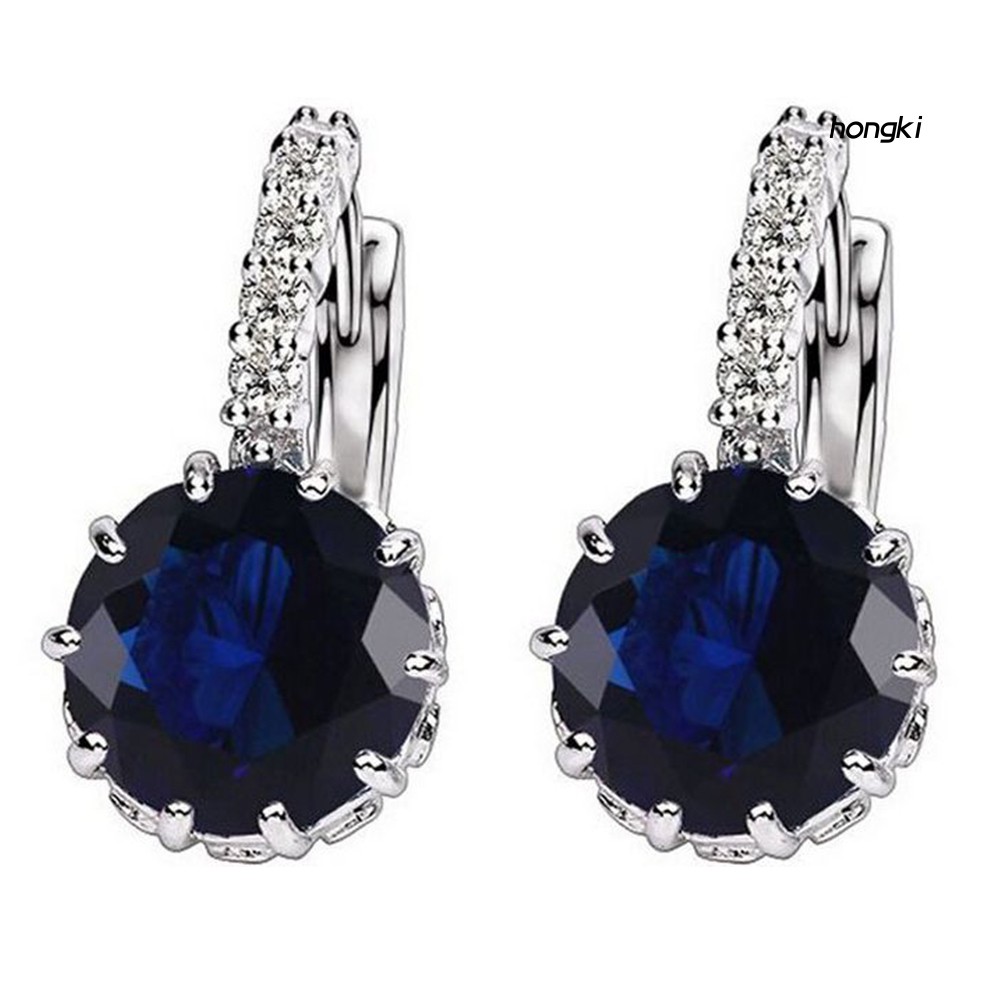 Khuyên Tai Tròn Đính Đá Thời Trang Cho Nữ