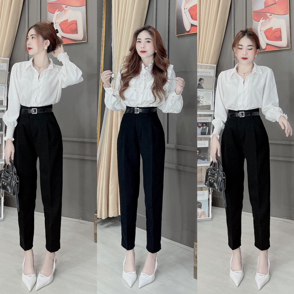 Quần baggy lưng cao siêu hách dáng mặc đi học đi làm DC01