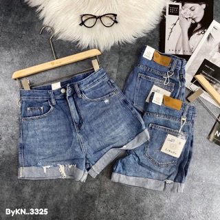 Quần SHORT Jeans lưng cao rách nhẹ