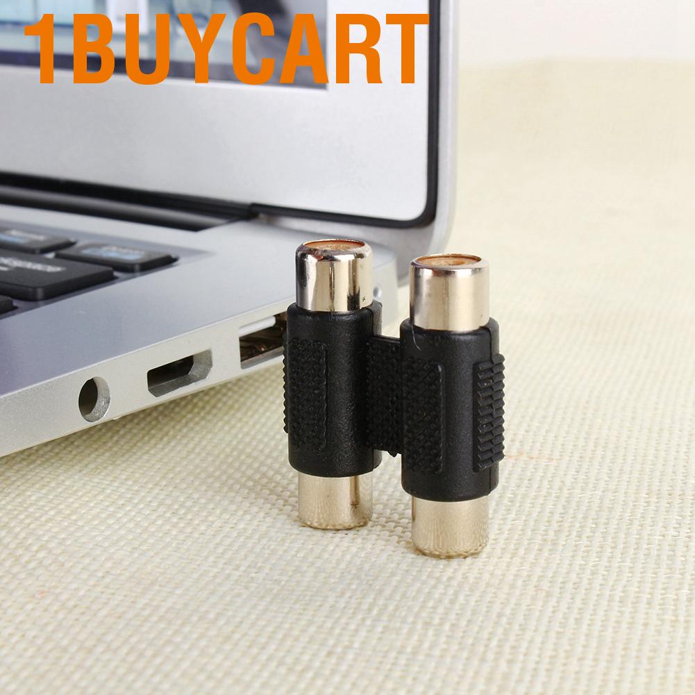 Bộ nối mở rộng chuyển đổi đầu female RCA kép màu đen