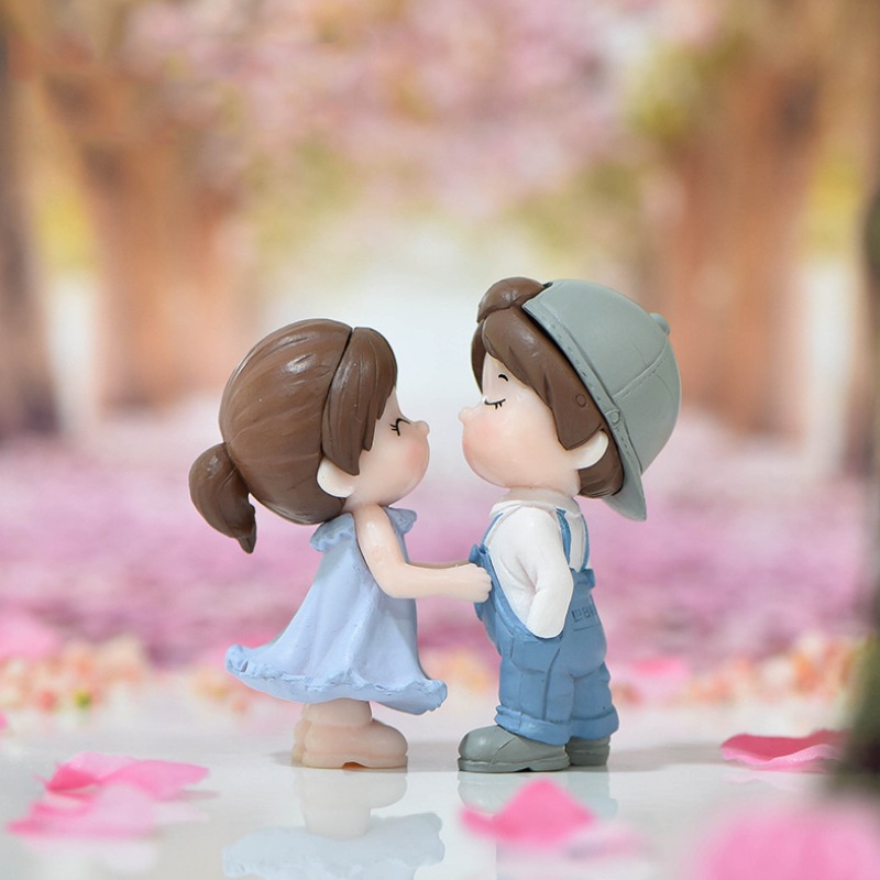 Set 2 mô hình cặp đôi nhảy múa mini trang trí sân vườn