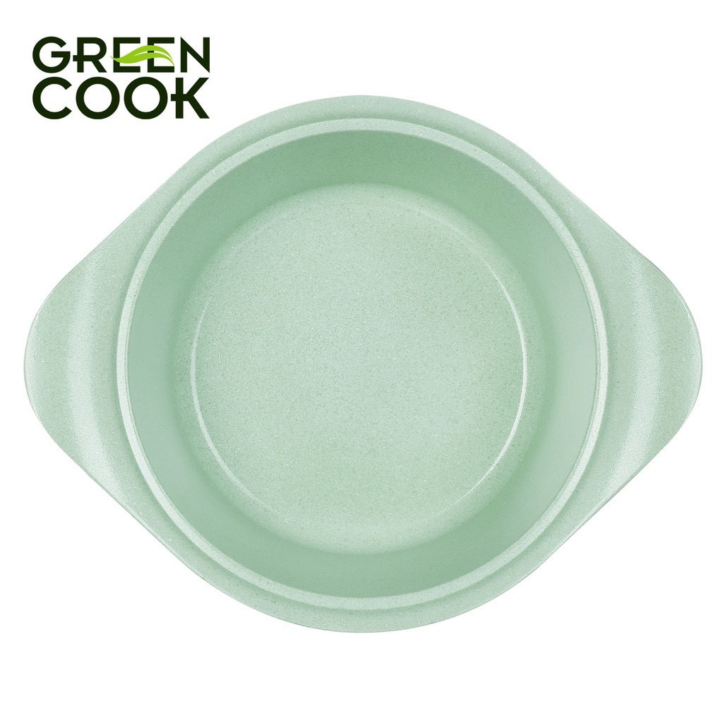 Nồi đúc đáy từ chống dính men đá xanh ngọc GreenCook GCS05 size 18-20-24 cm công nghệ Hàn Quốc - GREEN