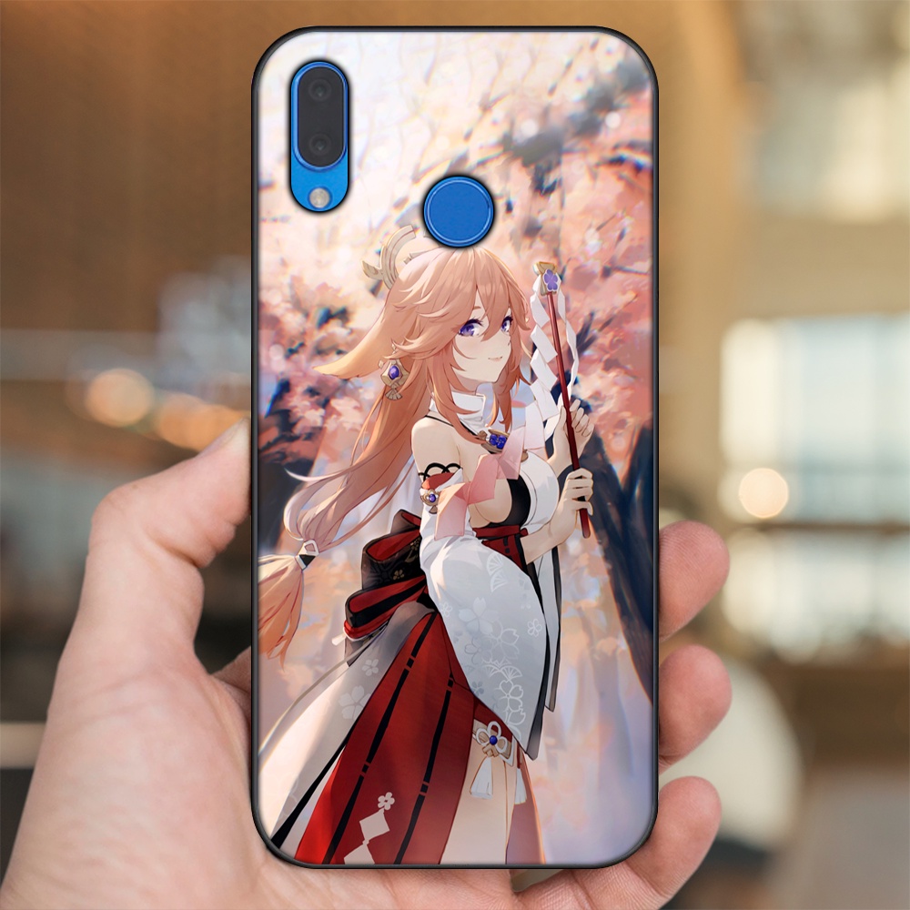 Ốp lưng Huawei Nova 3, Nova 3i, Nova 3e, P20 Lite viền đen in hình Yae Miko Genshin Impact