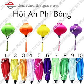 ĐÈN LỒNG HỘI AN VẢI PHI BÓNG- kiểu TRÒN - size 20cm - HAPB20TR