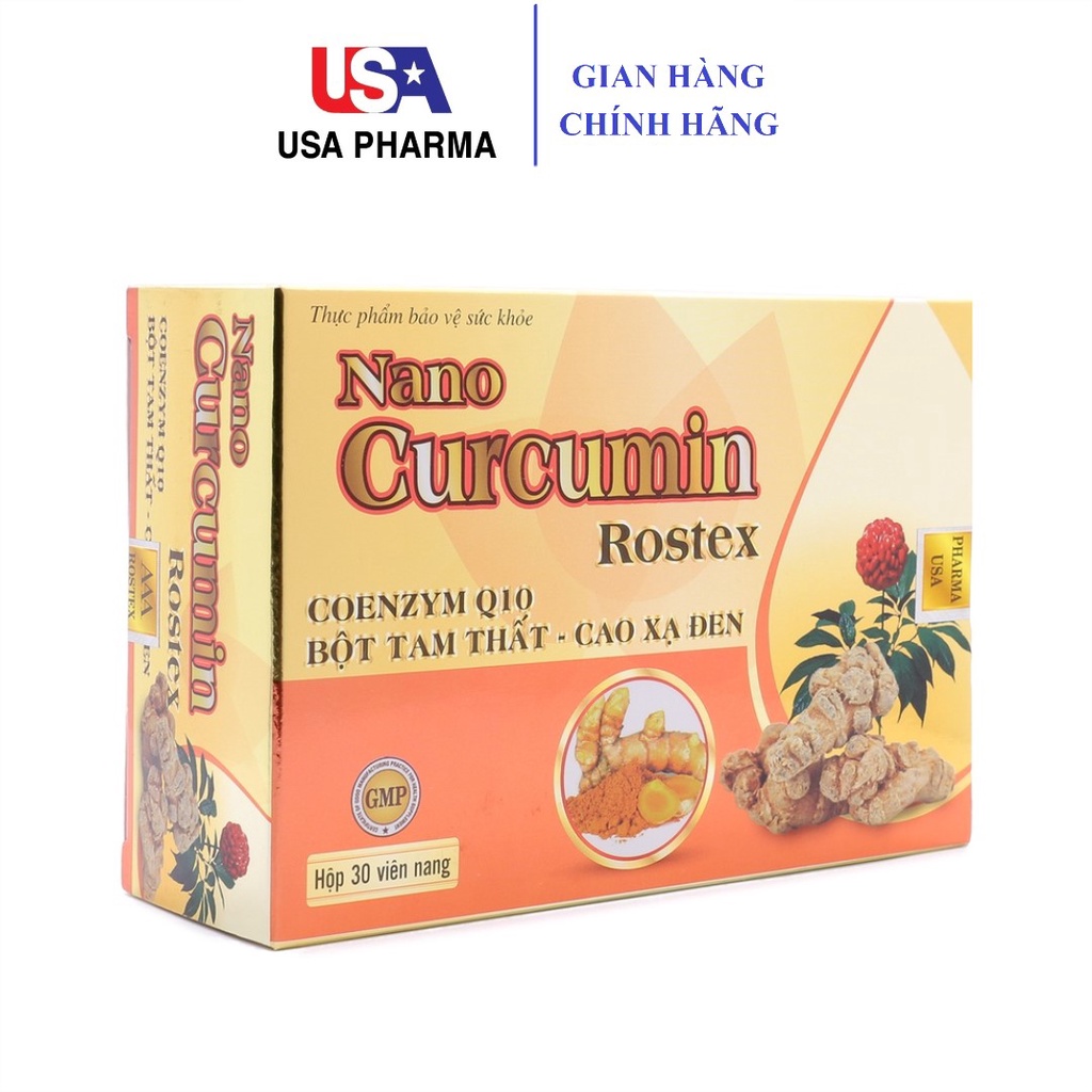 Nano Curcumin Rostex Tam Thất Xạ Đen giảm viêm loét dạ dày, tá tràng - 30 viên