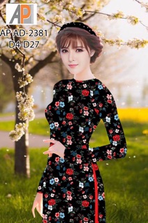 Vải áo dài in hoa hồng