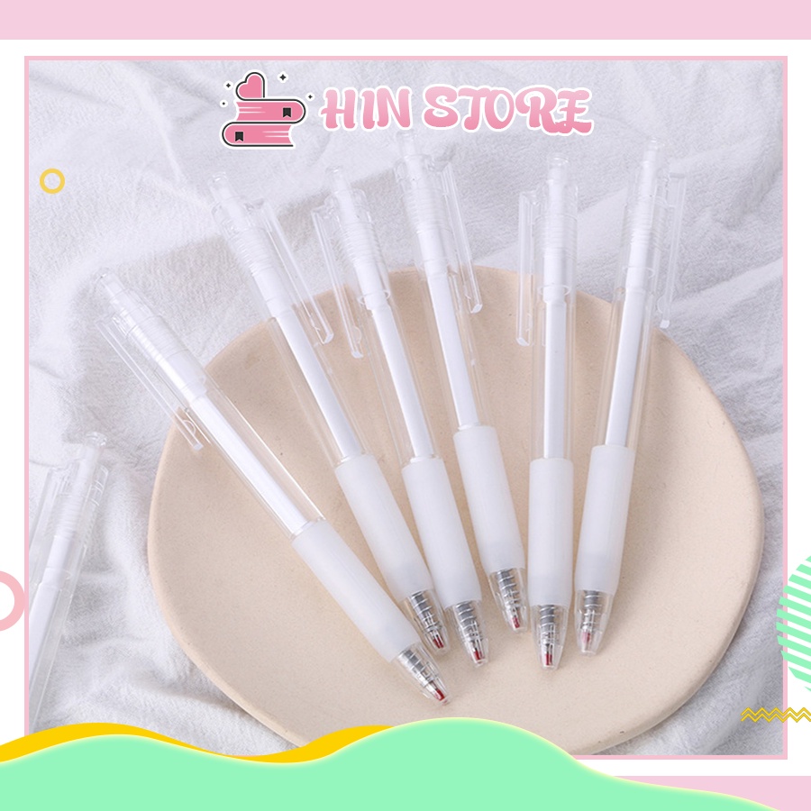 Bút Bi Nước Gel Bấm Mực Đen HIN B01 Ngòi 0.5mm Phong Cách Nhật Bản Cute ...