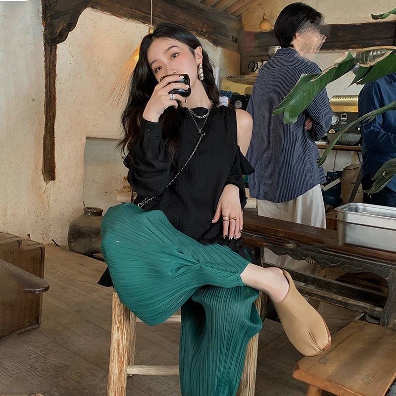 Áo Sơ Mi Trễ Vai Phong Cách Pháp Cổ Điển Thời Trang Mùa Hè Dành Cho Nữ