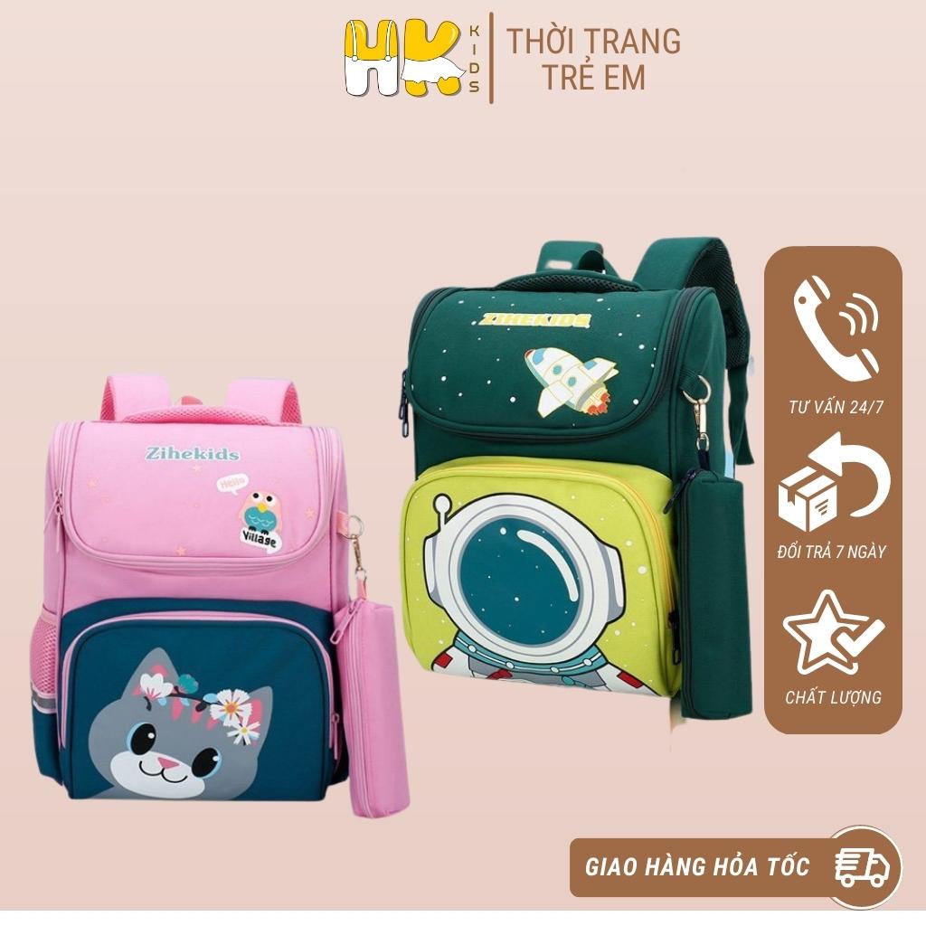 Balo chống gù cho bé HK KIDS, chất vải oxfort an toàn, chống xước chống thấm nước có phản quang cho bé đi học tiểu học