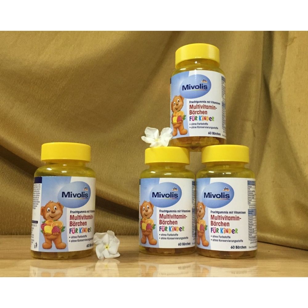 Kẹo Gấu Mivolis Bổ Sung Vitamin Tổng Hợp Cho Trẻ Vị Trái Cây Hộp 60 Viên Hàng Đức Chính Hãng