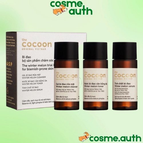 Bộ Chăm Sóc Da Mụn Cocoon Bí Đao The Winter Melon Trail Kit For Biemish - Prone Skin