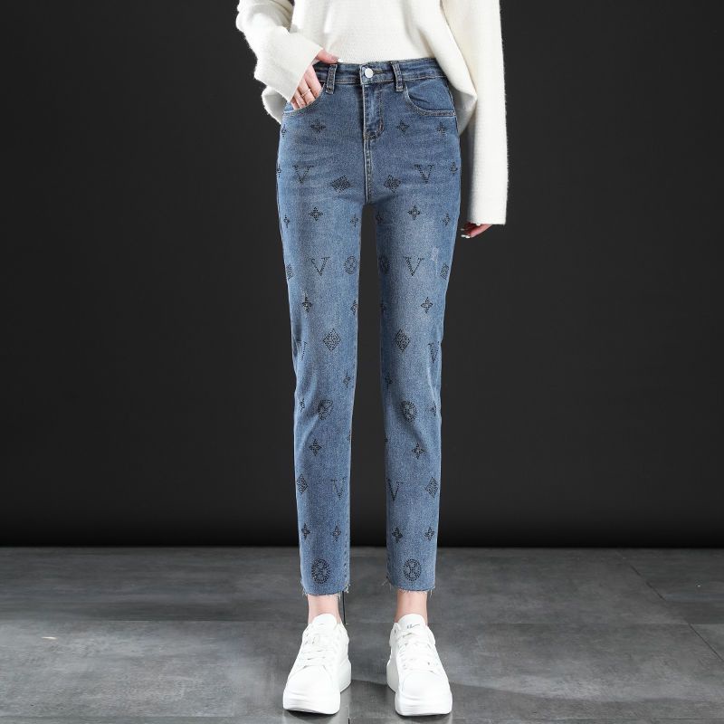 Quần Denim Dài Tới Mắt Cá Chân Dáng Ôm Co Giãn Phong Cách Hàn Quốc Thời Trang Mùa Xuân 2022