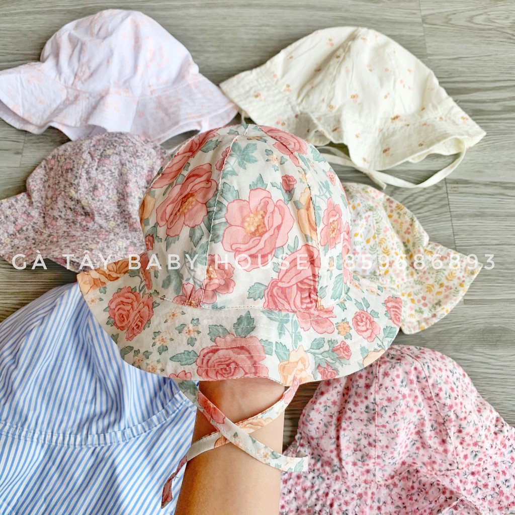Mũ tai bèo HM hoa hồng tiểu thư đáng yêu dành cho bé gái từ 3 đến 6 tháng