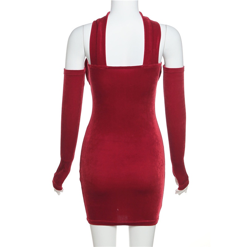 DUNEA Đầm cổ yếm hở vai eo cao thiết kế quyến rũ độc đáo dành cho nữ