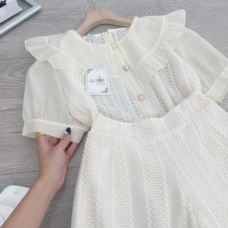 [ 𝐅𝐑𝐄𝐄 𝐒𝐇𝐈𝐏 ] SET REN SỌC CỔ BÈO CÚC NGỌC