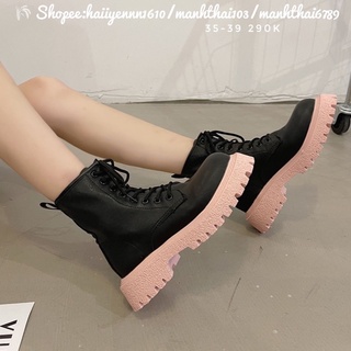 ORDER Giày boots pha màu phong cách Hàn Quốc