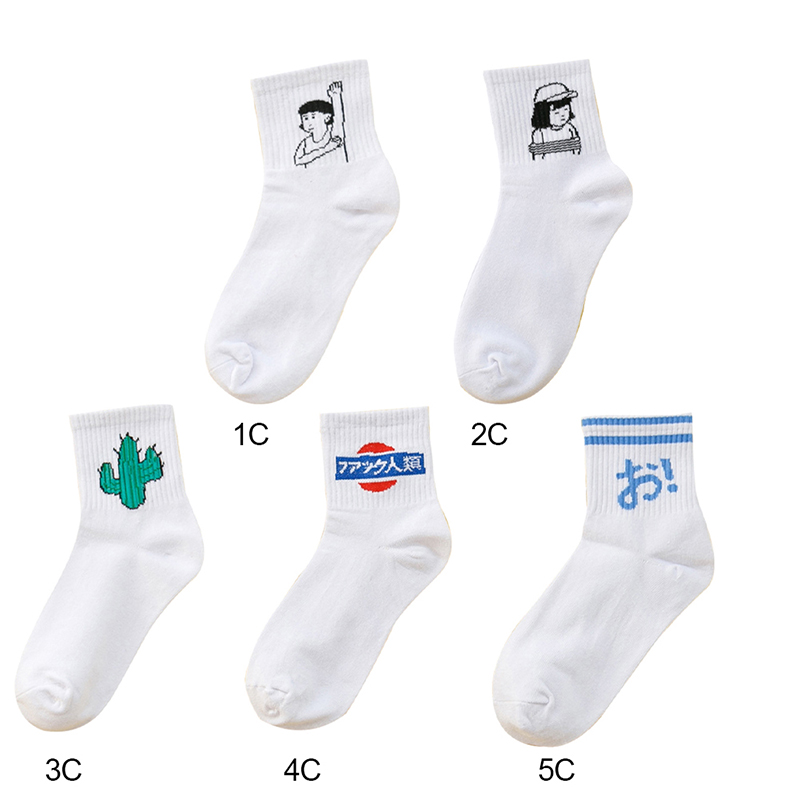 Vớ cotton in họa tiết hoạt hình dễ thương đáng yêu cho nữ