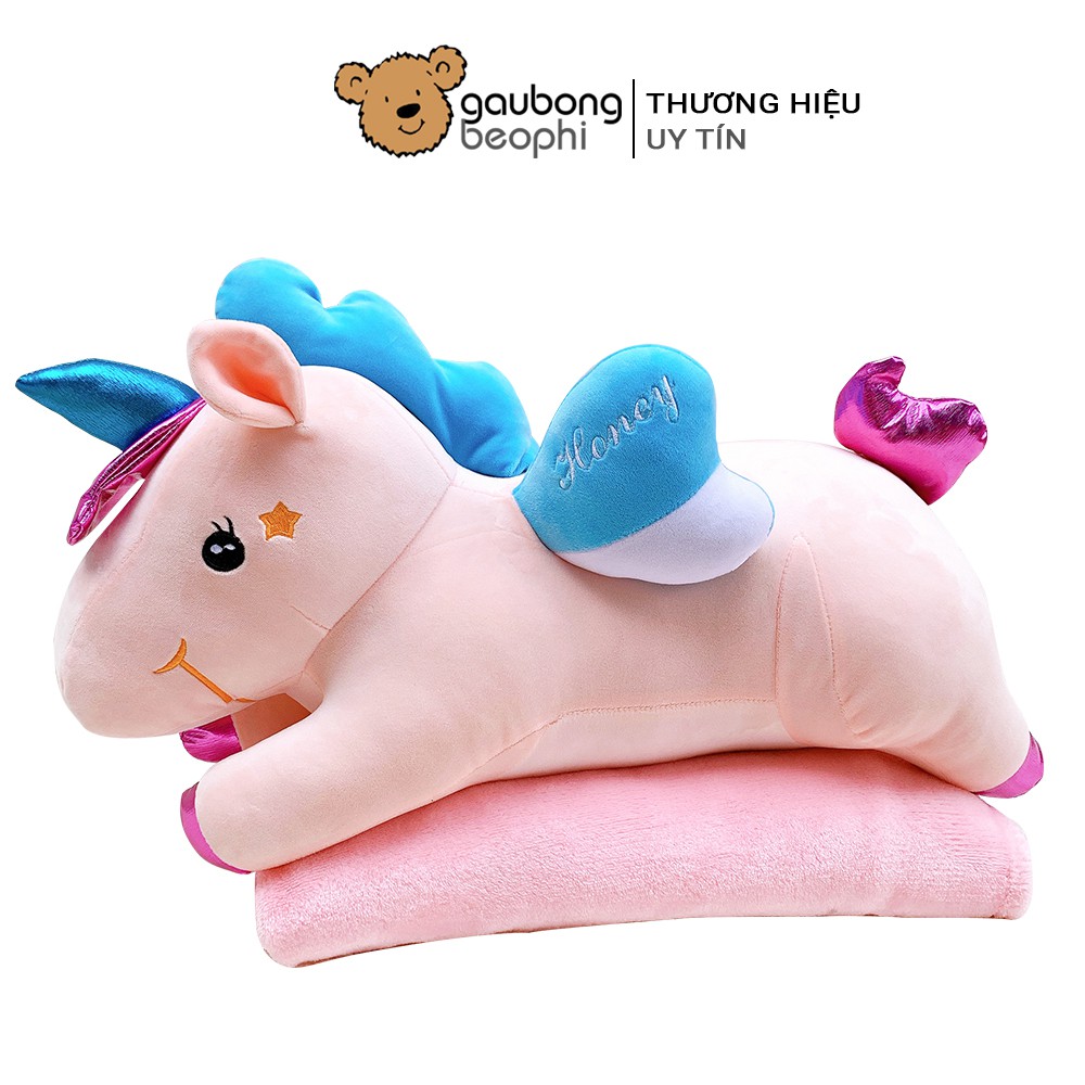 Gối Mền Ngựa Unicorn Nằm Cao Cấp Gấu Bông Béo Phì