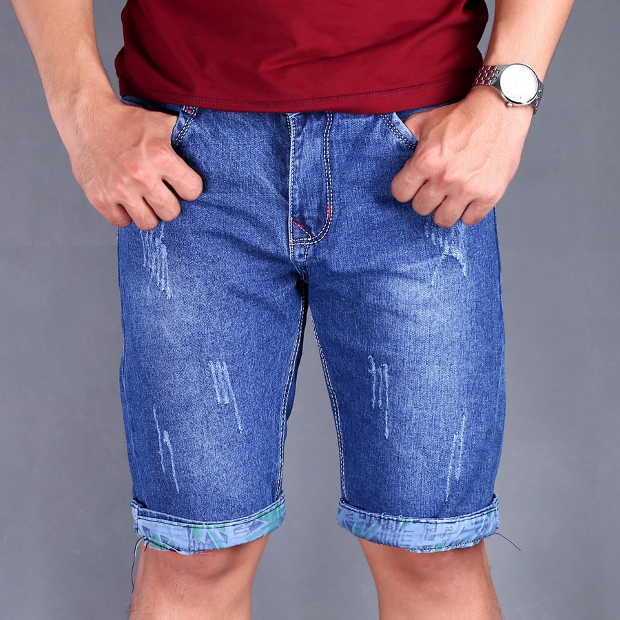 Quần short jean nam xanh rách phong cách TS33 Tronshop | BigBuy360 - bigbuy360.vn