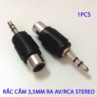 RẮC CẮM AUDIO 3,5mm STEREO RA AV-RCA 1 CHIẾC-MẦU ĐEN