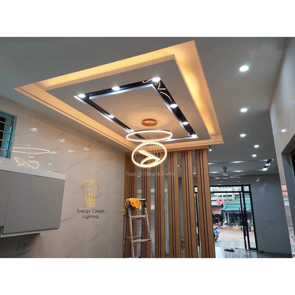 Đèn Thả Trần Energy Green Lighting 4 Vòng Đan Chéo Song Song TBD830 - 3 Chế Độ Ánh Sáng