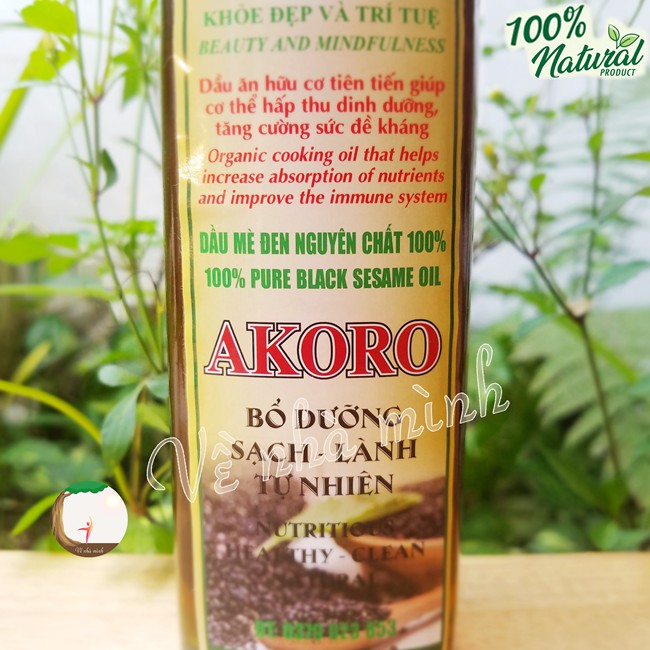 DẦU MÈ ĐEN NGUYÊN CHẤT AKORO 100% tự nhiên từ thực vật ( Dầu vừng đen nguyên chất tự nhiên ), về nhà mình shop