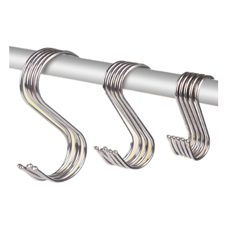 Set 10 móc treo đồ nhà bếp/ phòng tắm hình chữ S bằng thép không gỉ