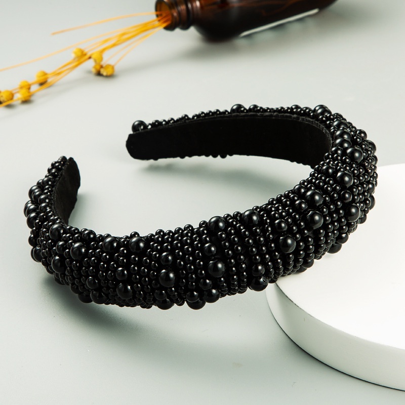 Băng Đô Cài Tóc Bản Rộng Đính Ngọc Trai Thời Trang Cho Nữ