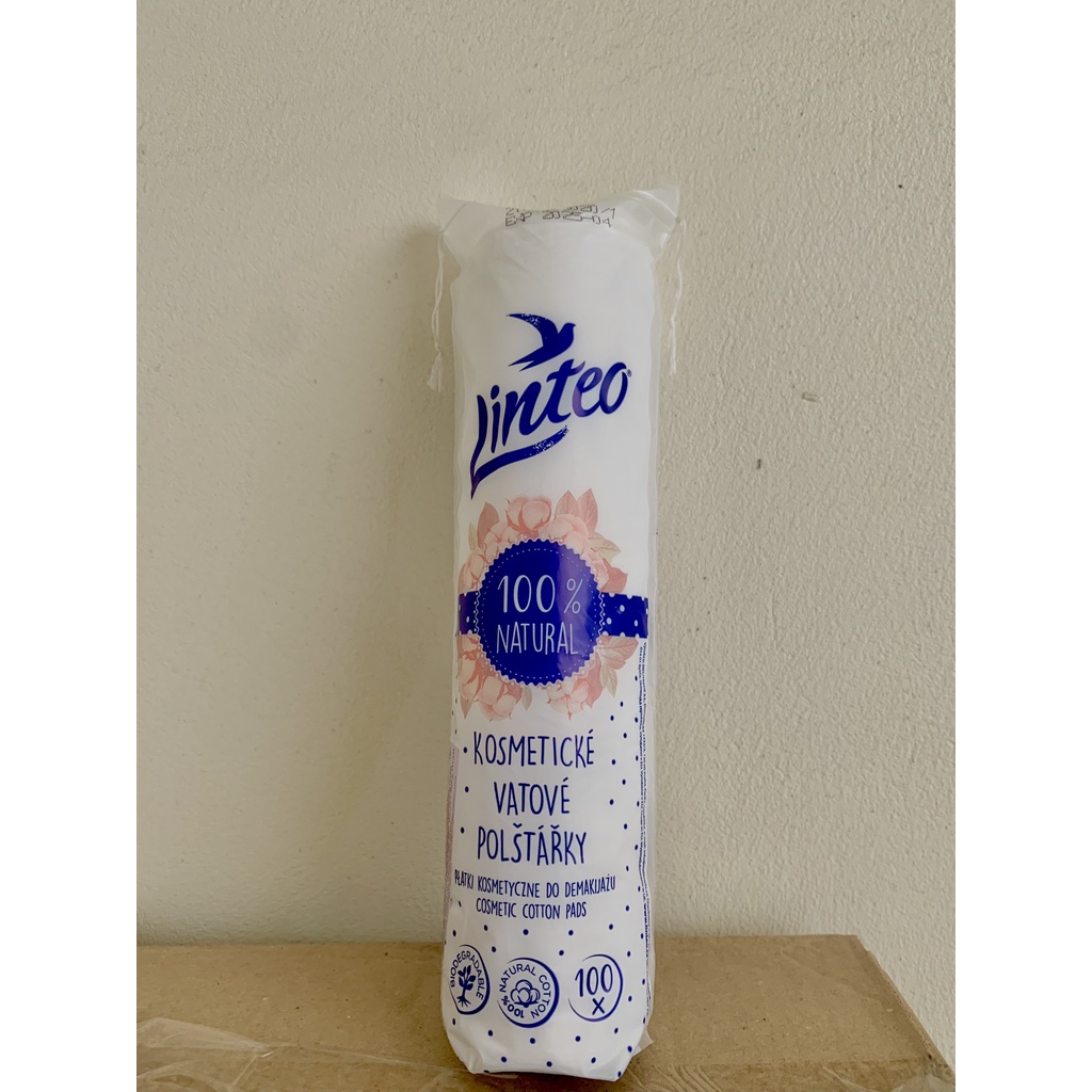 (Giá tốt nhất thị trường) Bông tẩy trang Linteo 100 miếng siêu mềm mịn không xơ bông - hàng nhập khẩu châu Âu