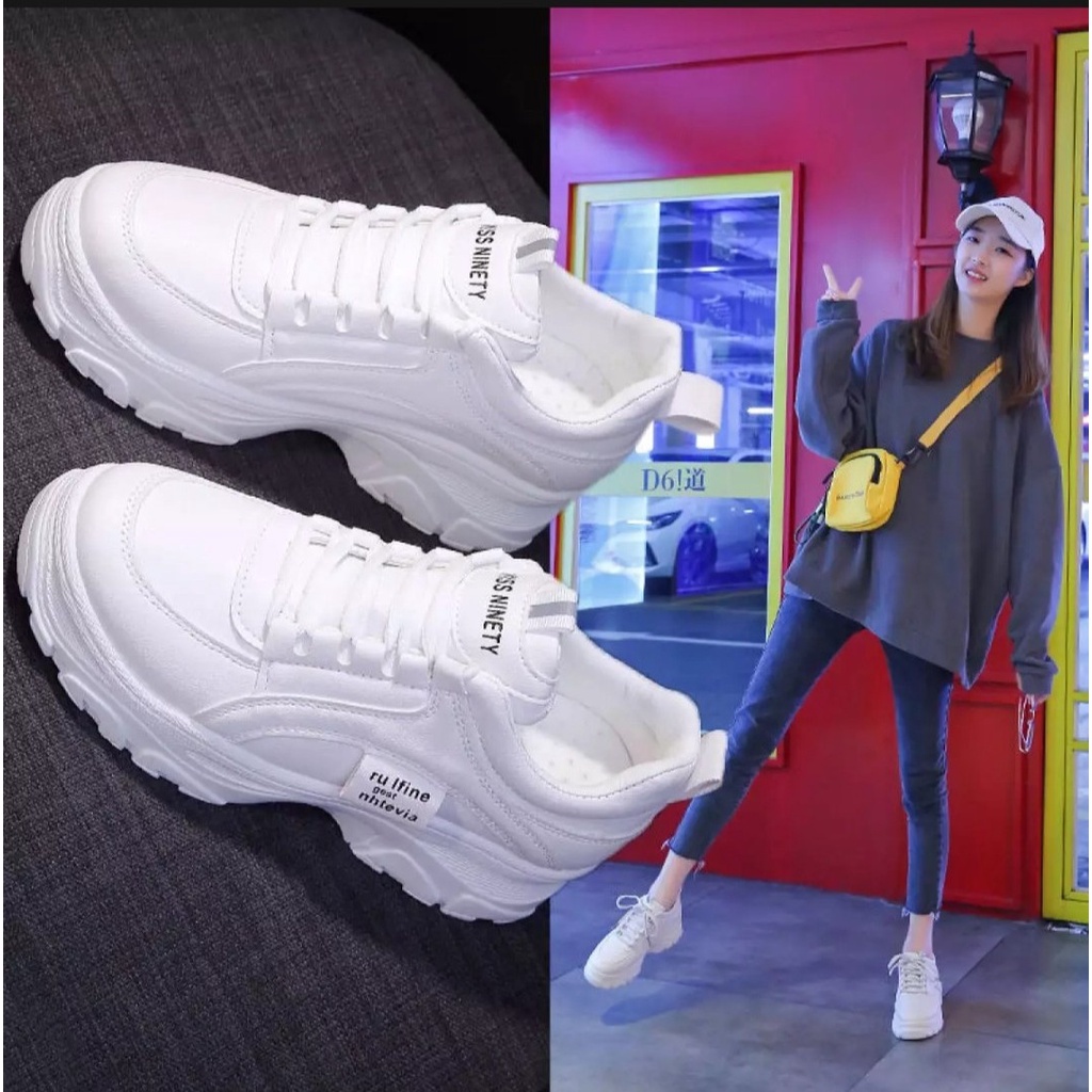Giày thể thao cao cấp nữ sinh đế dày phiên bản hàn quốc, Sneaker nữ ôm chân nhỏ gọn thời trang