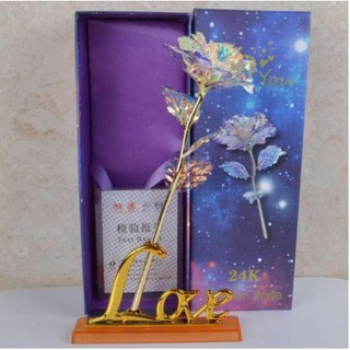 Hoa hồng 3D mạ vàng Love