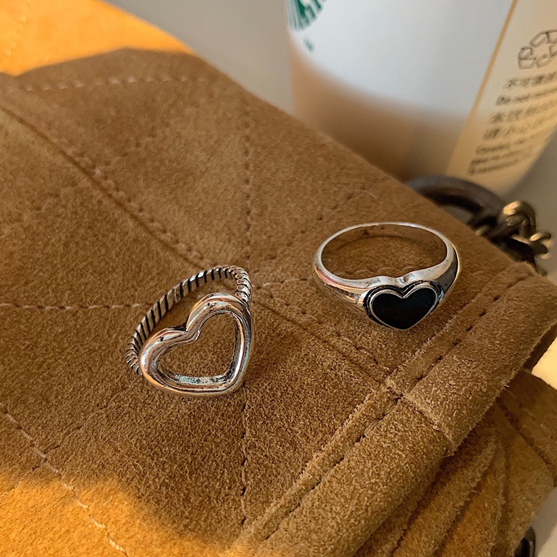 iF YOU Nhẫn Mặt Hình Trái Tim Thiết Kế Độc Đáo Thời Trang Trẻ Trung