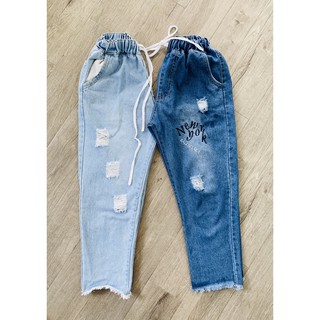Quần Baggy Jean Nữ Lưng Thun size S/M/L