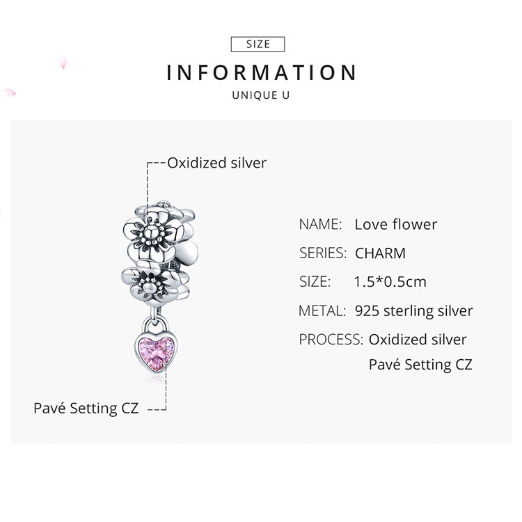 Mặt Trang Sức Bamoer Bằng Bạc 925 Hình Trái Tim Thời Trang Cho Nữ