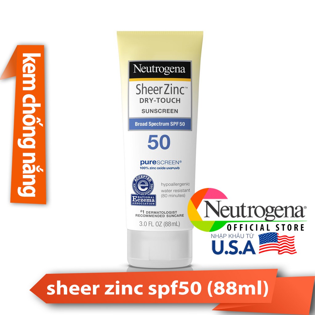 Kem Chống Nắng Neutrogena Sheer ZinC Dry Touch SPF 50 (88ml) _ NTG019CN | BigBuy360 - bigbuy360.vn