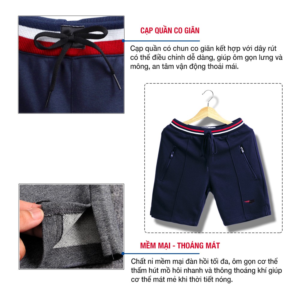 [Mã FAMALLT5 giảm 15% đơn 150K] Quần short thể thao nam túi khóa logo thêu cao cấp Pigofashion QTTN03 màu xanh đen | BigBuy360 - bigbuy360.vn