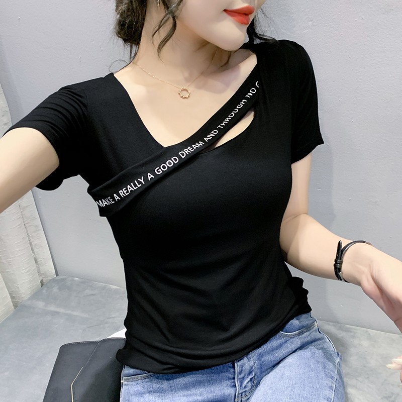 Áo Thun Tay Ngắn Dáng Ôm Thêu Họa Tiết Thời Trang Mùa Hè Châu Âu Size S-2Xl