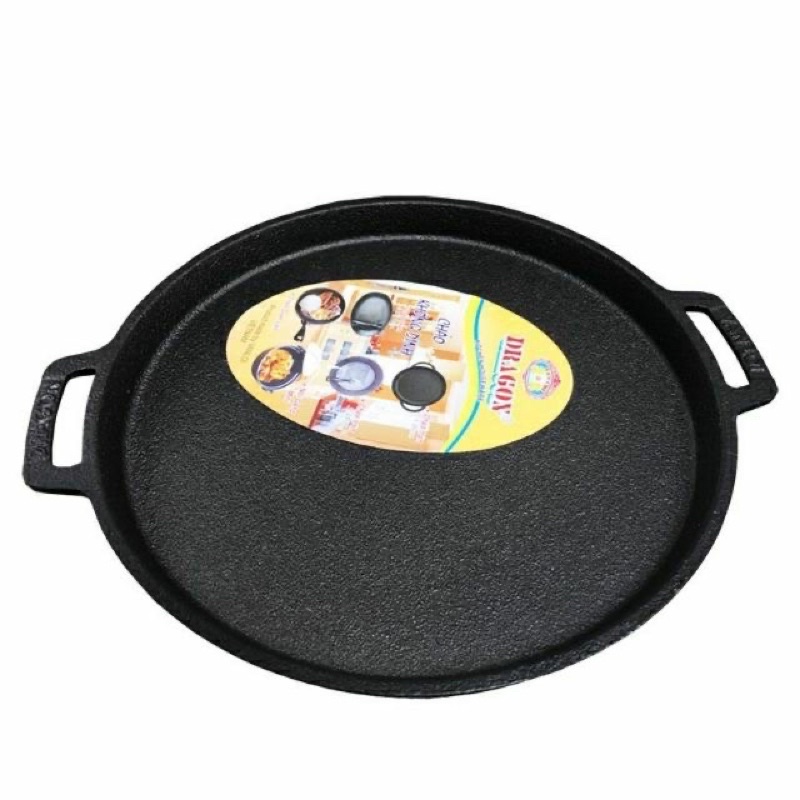 Chảo Gang Chống Dính Làm Bánh Xèo Đa Năng Size 16-18-19-20-22cm Kèm Đế Lót Gỗ