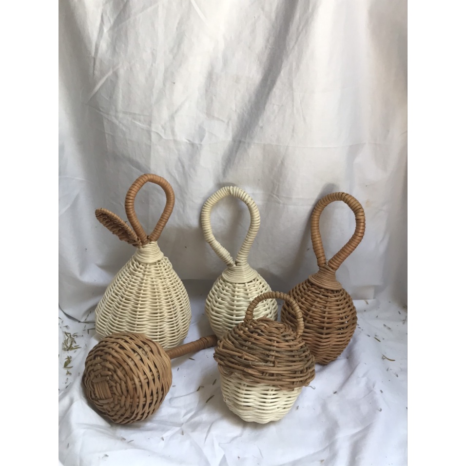 Chuông Đồ Chơi Cho Bé- Chất Liệu Mây Đan Thủ Công - Có Thể Làm Đạo Cụ Chụp Hình Hoặc Trang Trí Phòng Cho Bé Rất Xinh Xắn