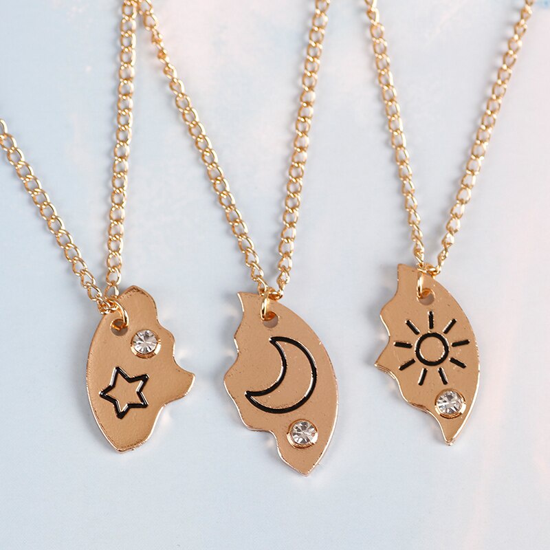 Set 3 Vòng cổ Tình Bạn Mặt Trăng Và Ngôi Sao Thời Trang
