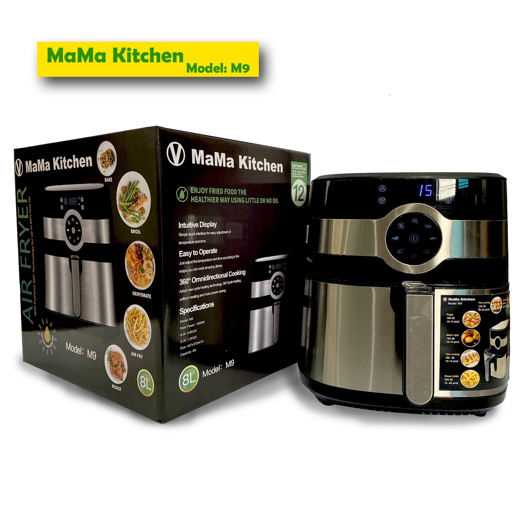 NỒI CHIÊN KHÔNG DẦU MaMa Kitchen M9 8 Lit