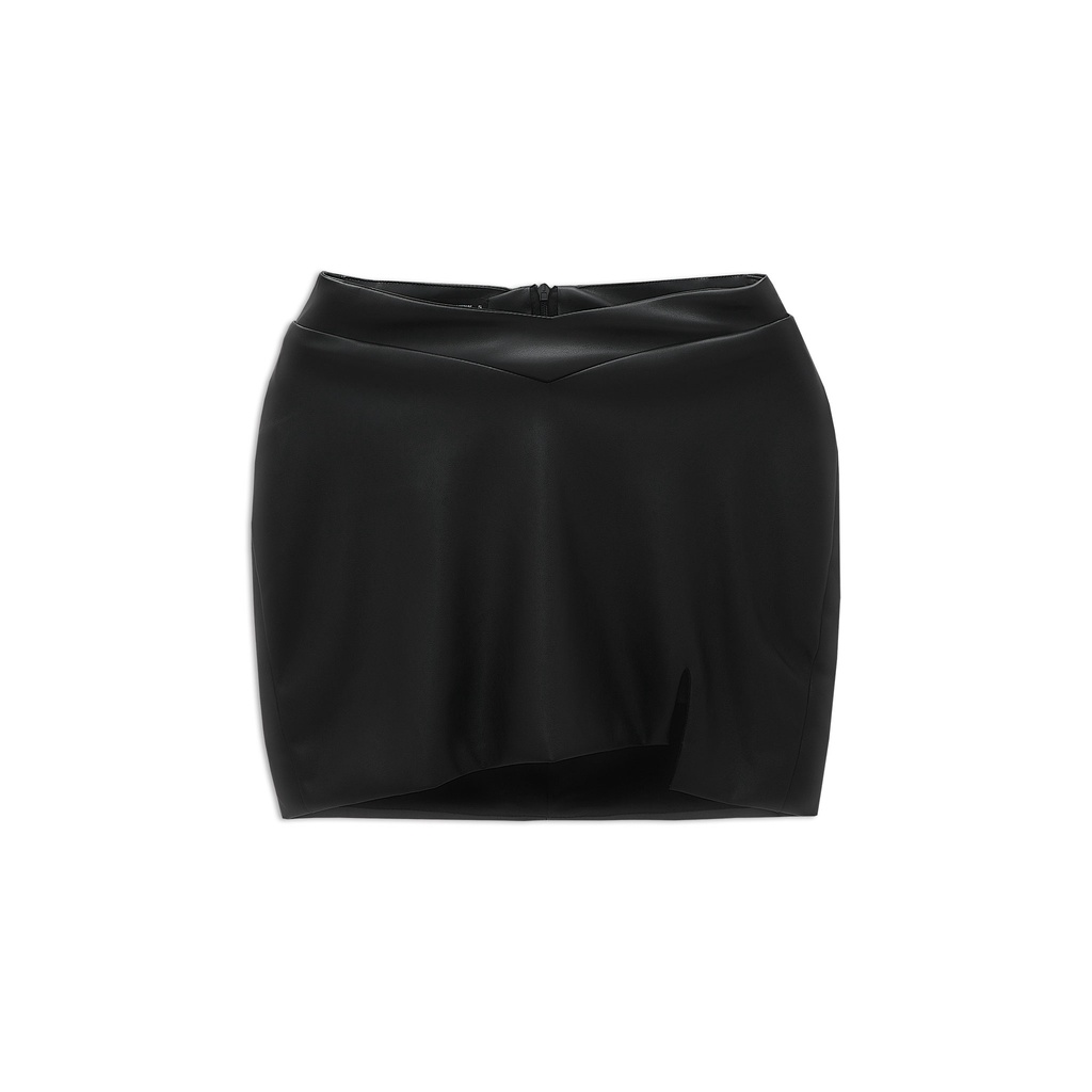 Chân Váy Nữ Leather V-Waist , Chất Vải Da Thoải Mái , WV000055 ,SOMEHOW