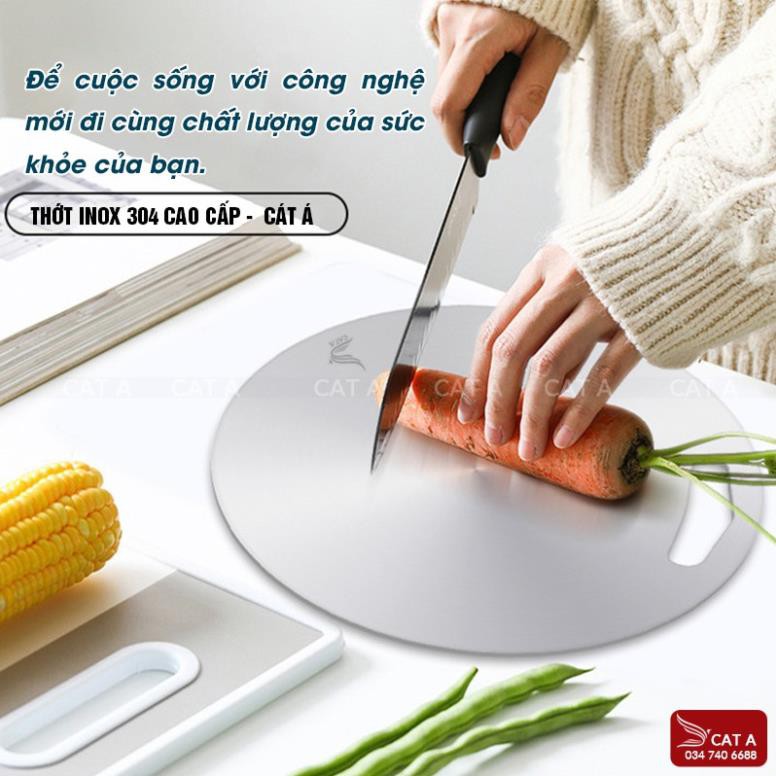 THỚT INOX304 TRÒN KHÁNG KHUẨN - GIÃ ĐÔNG - DỄ DÀNG VỆ SINH - CHỐNG RỈ SÉT--- Dày 0.3cm