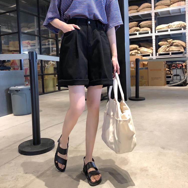 quần ngắn dành cho nữ Lưng Cao Ống Rộng Phong Cách Hàn Quốc | BigBuy360 - bigbuy360.vn