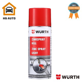 Sơn Mạ Kẽm Chống Rỉ Chịu Nhiệt Wurth Zinc Spray 0893113114 chống lại sự ăn mòn của bề mặt kim loại.