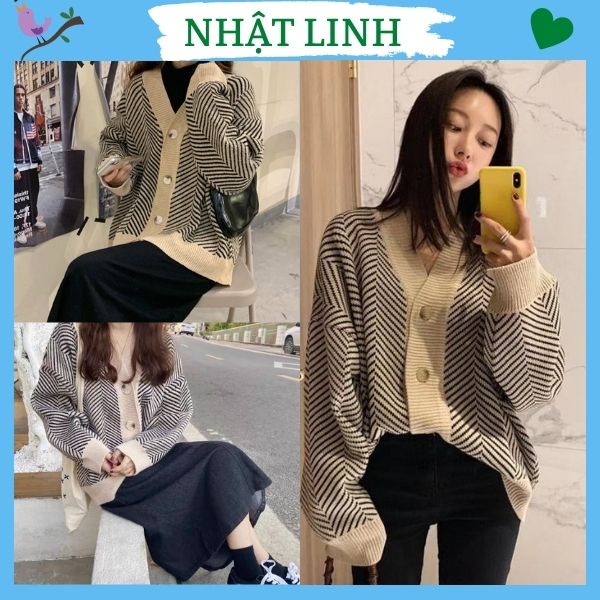 Áo khoác len cardigan nữ form rộng NHẬT LINH hàng Quảng Châu đẹp - A672